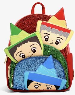 Loungefly Sleeping Beauty Glitter Fairy Godmother‘s Mini Backpack NEW