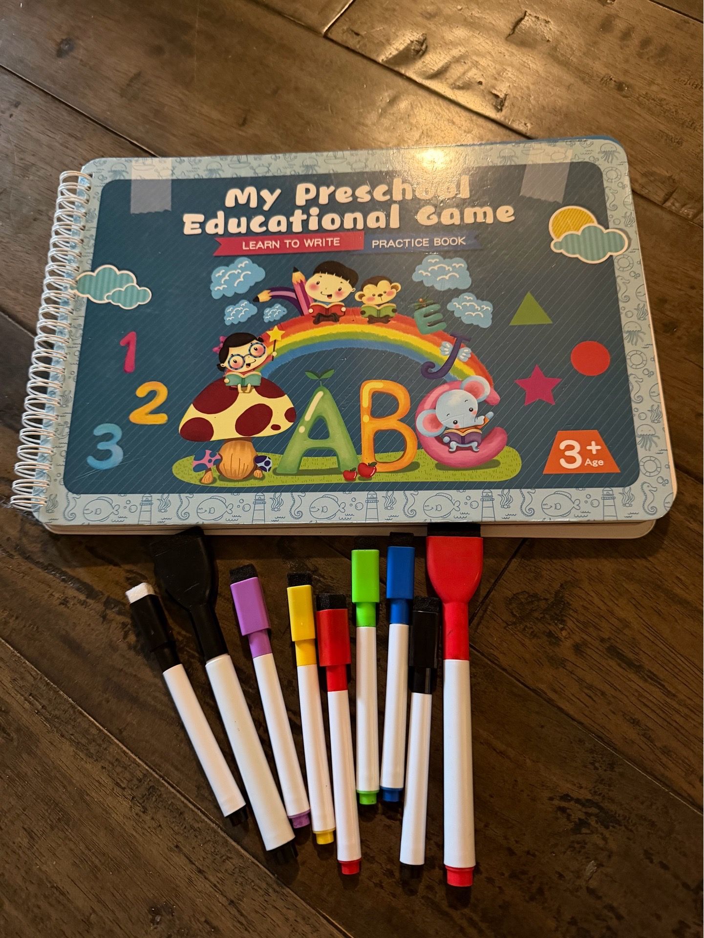 My Preschool Educational Game Learn to Write Practice Book with dry erase markers