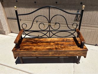 Benches made from headboards