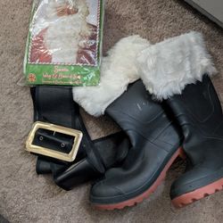 Complete Santa Suit W/Beard And Full Boots