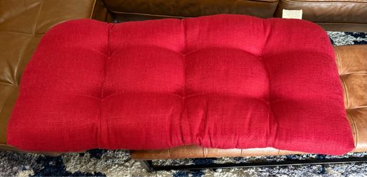Red Tufted Bench Cushion