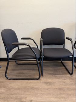 2 Black Reception / Waiting Room Chairs – $89 for Both