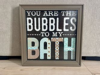 Framed Decorative Typographic Sign w/ Glass