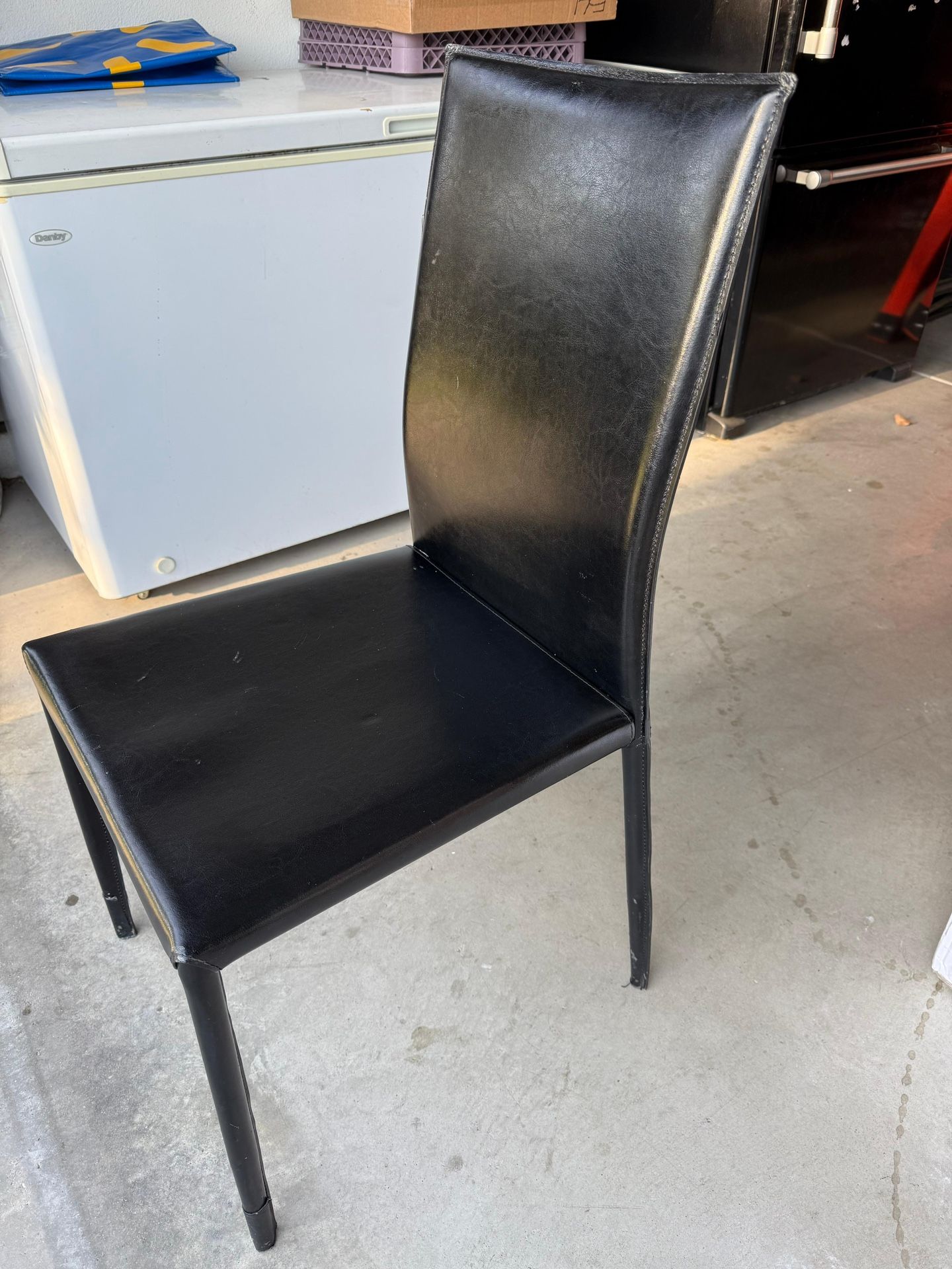 Modern Black Leather Chairs – 26 Available (Used in Restaurant)