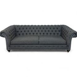 Ethan Allen Mansfield Sofa with Chesterfield Look