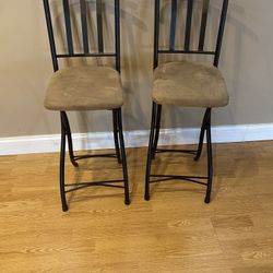 2 Counter Height Folding Chairs 26”