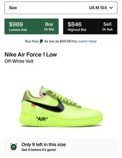 Nike Off-White x Air Force 1 Low 'Volt