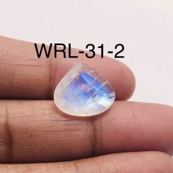 White Rainbow Moonstone Facetted Cut Stone Pear Shape Gemstone-WRL-31-2