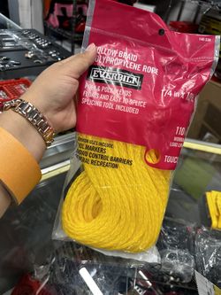 1/4 in. x 100 ft. Polypropylene Hollow Braid Rope, Yellow
