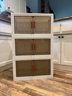 3-Tier Stackable Plastic Storage Cabinet