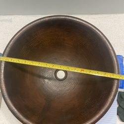 2 Copper Bathroom Sinks —- Brand New