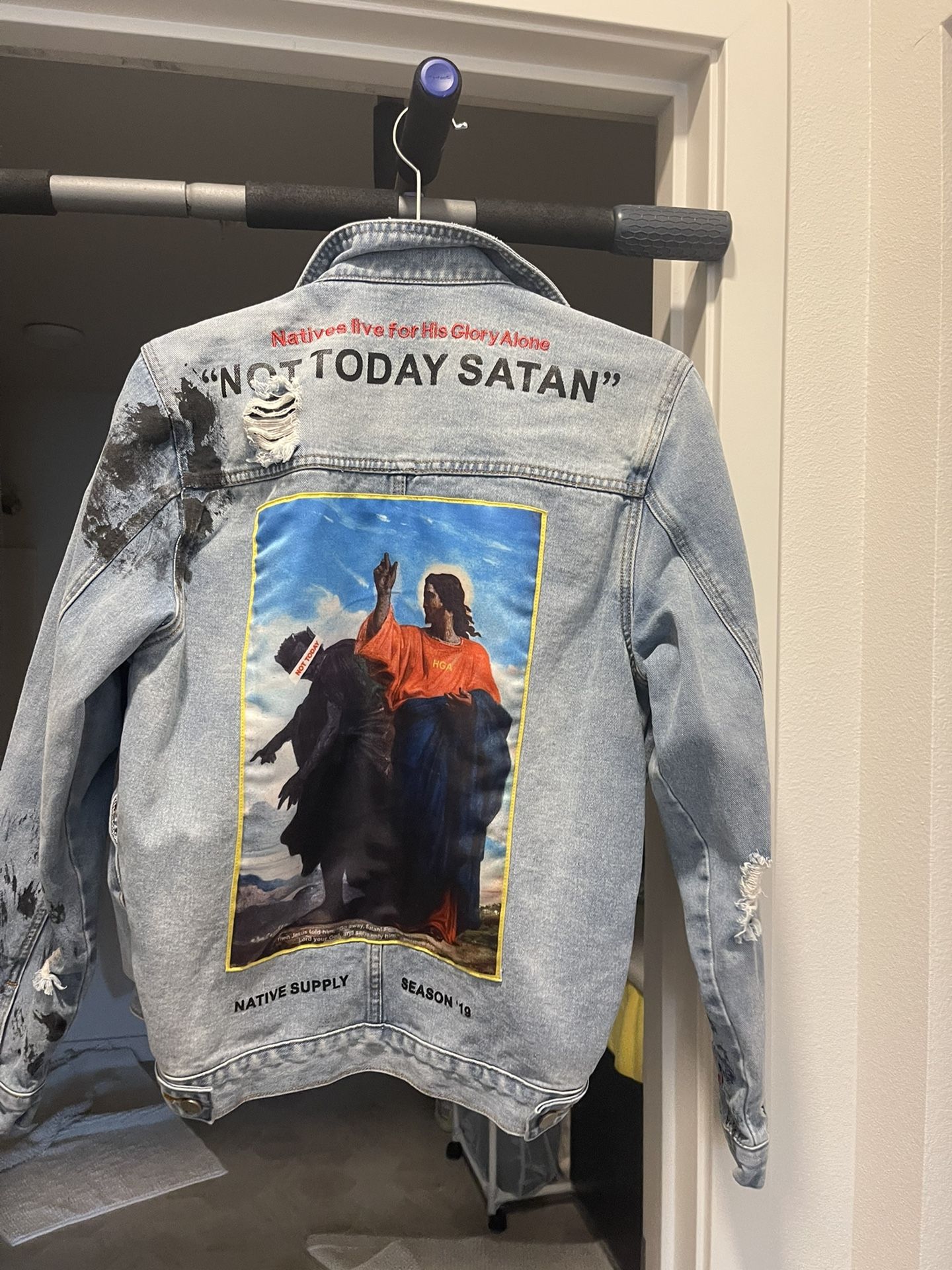 Not Today Satan Denim Jacket