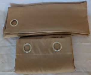 Curtains TAN Drapes Light Blocking
