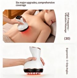 Handheld Electric Meridian Massage Brush - Red Light Therapy, High-Frequency Vibration
