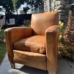 Antique French Leather chair 