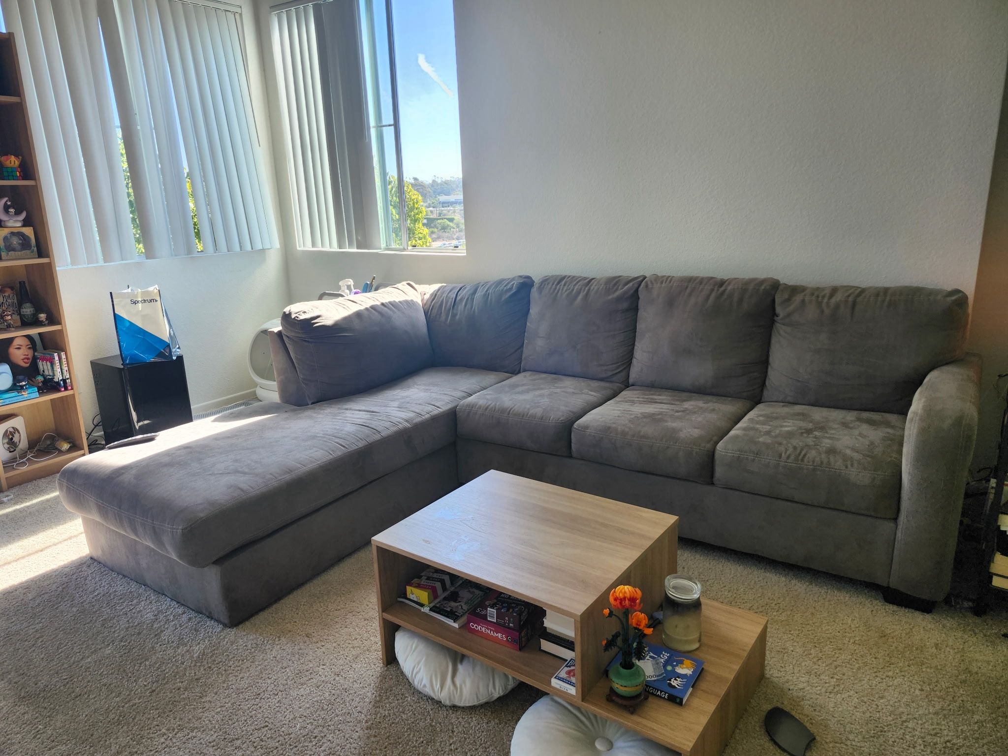 grey L couch