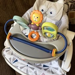 Fisher-Price Owl Sit-Me-Up Floor Seat with Tray and Toy Attachment