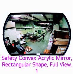 Safety Convex Acrylic Mirror, Rectangular Shape, Full View Car Garage Driveway Entrance Hallway Corner 