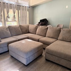 Moving Out Sale/ Sofa With Ottoman And Pillows