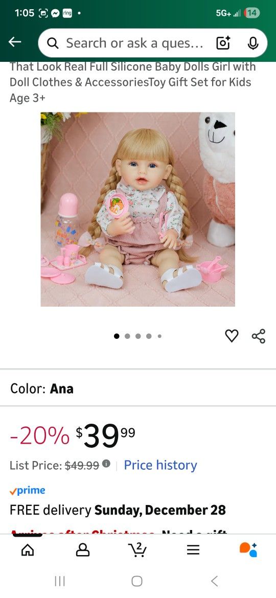 Reborn Baby Dolls - Realistic Newborn Baby Doll That Look Real Full Silicone Baby Dolls Girl with Doll Clothes & AccessoriesToy Gift Set