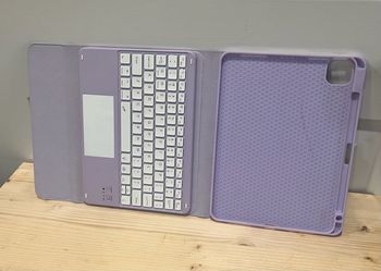 iPad Air 13 Inch (M4/M3/M2) & Pro 12.9 Case W Keyboard Multi-Touch Trackpad, 7 Colors Backlit, Detachable Folio Keyboard Cover for iPad Air 13/ Pro 12