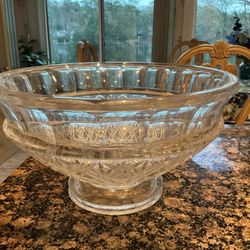 Large Crystal Punch Bowl