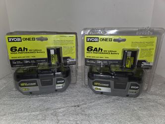 Ryobi 18v High Proformance 6Ah Battery $70 ea.  New (Price Is Firm)