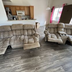 Leather Suede Recliner Couches