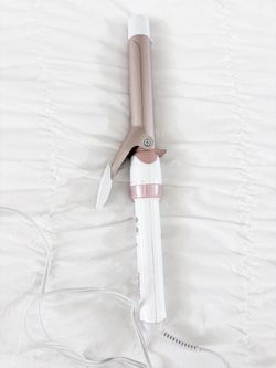 1” Conair Curling Iron, Double Ceramic, 1" Barrel, White/Rose Gold