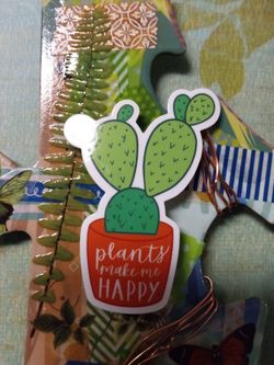 Plants Make Me Happy. 5x7 multi media piece. 