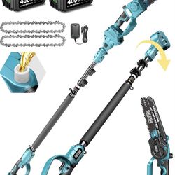 SEESII 2 in 1 Cordless 8 inch Pole Saw & Mini Chainsaw with 2 Battery, Power Electric Polesaw for Tree Trimming, Chain Saw with Extension Pole, Limb B