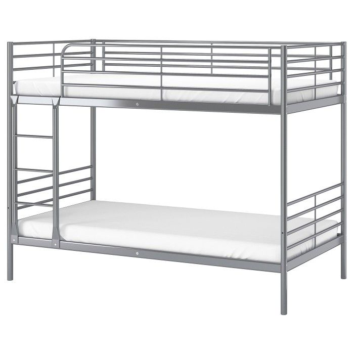 TWIN BUNK BED: IKEA SVÄRTA
frame: silver
