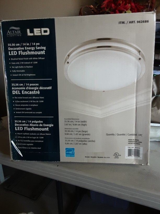 14" Led Lamp, Energy Star, Flashpoint, Brushed Nickel Finish With White Diffuser