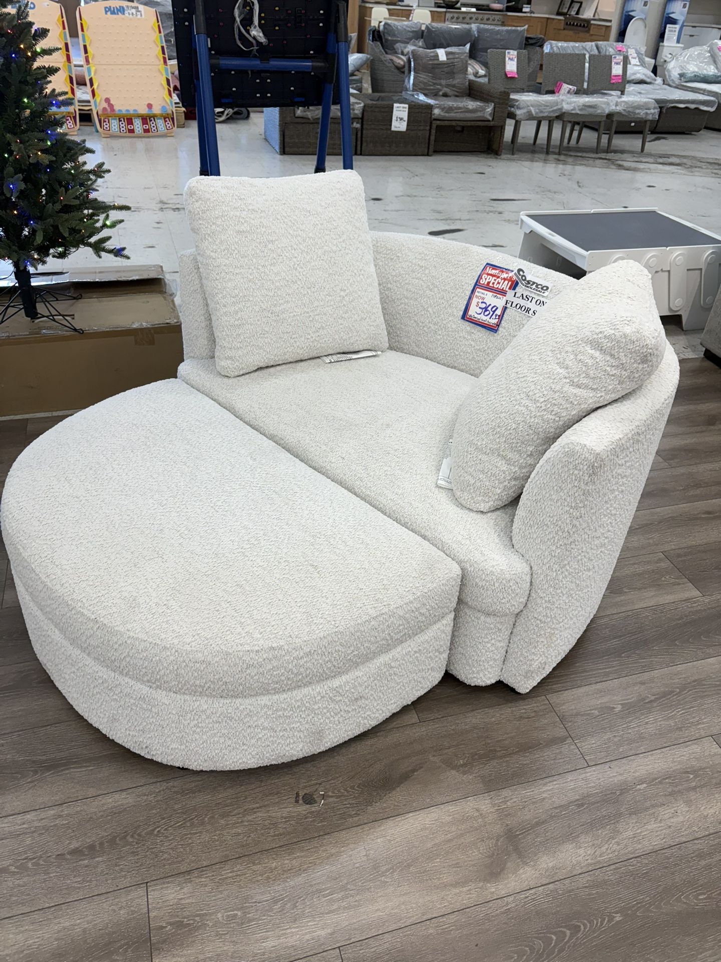 COSTCO OVERSIZED CHAIR WITH STORAGE OTTOMAN