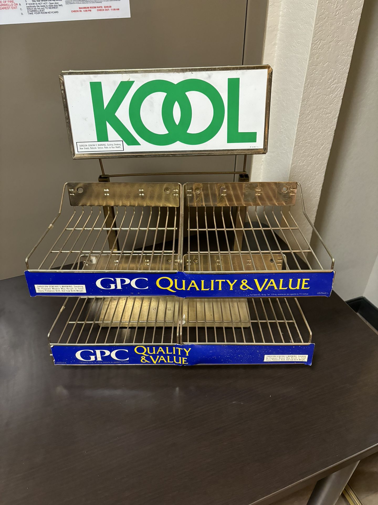 Vintage 1990s KOOL - GPC Cigarette Countertop Display/Sale Rack
