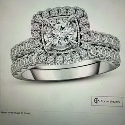 Adore Diamond Bridal Set 2 ct tw Round Cut 10k White Gold