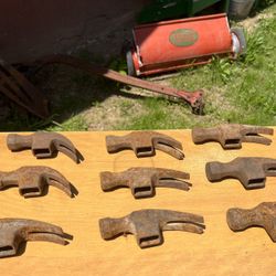 9 Vintage  Curved Claw Hammer Heads(No Markings)