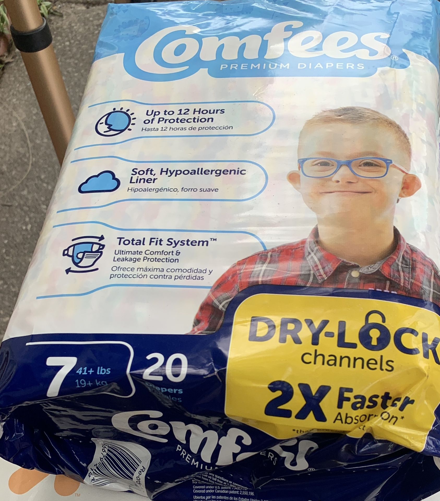 Reduced New Comfee’s Diapers $10 Size 7/ 20 Per Bag These Are Tabs Not Pull Ups, See Description