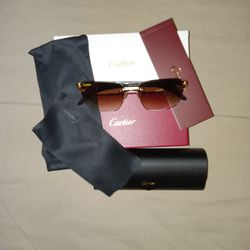 Cartier Three Piece Gold Trim Black Buffs