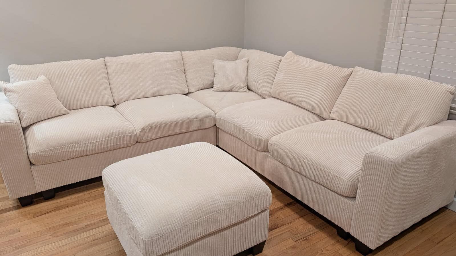 New Corduroy Sectional Couch Sofa! Includes Free Delivery 🚚! Free Assembly!