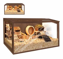 Hamster Cage | Wood Top, Chew Proof, Small Animal Cage