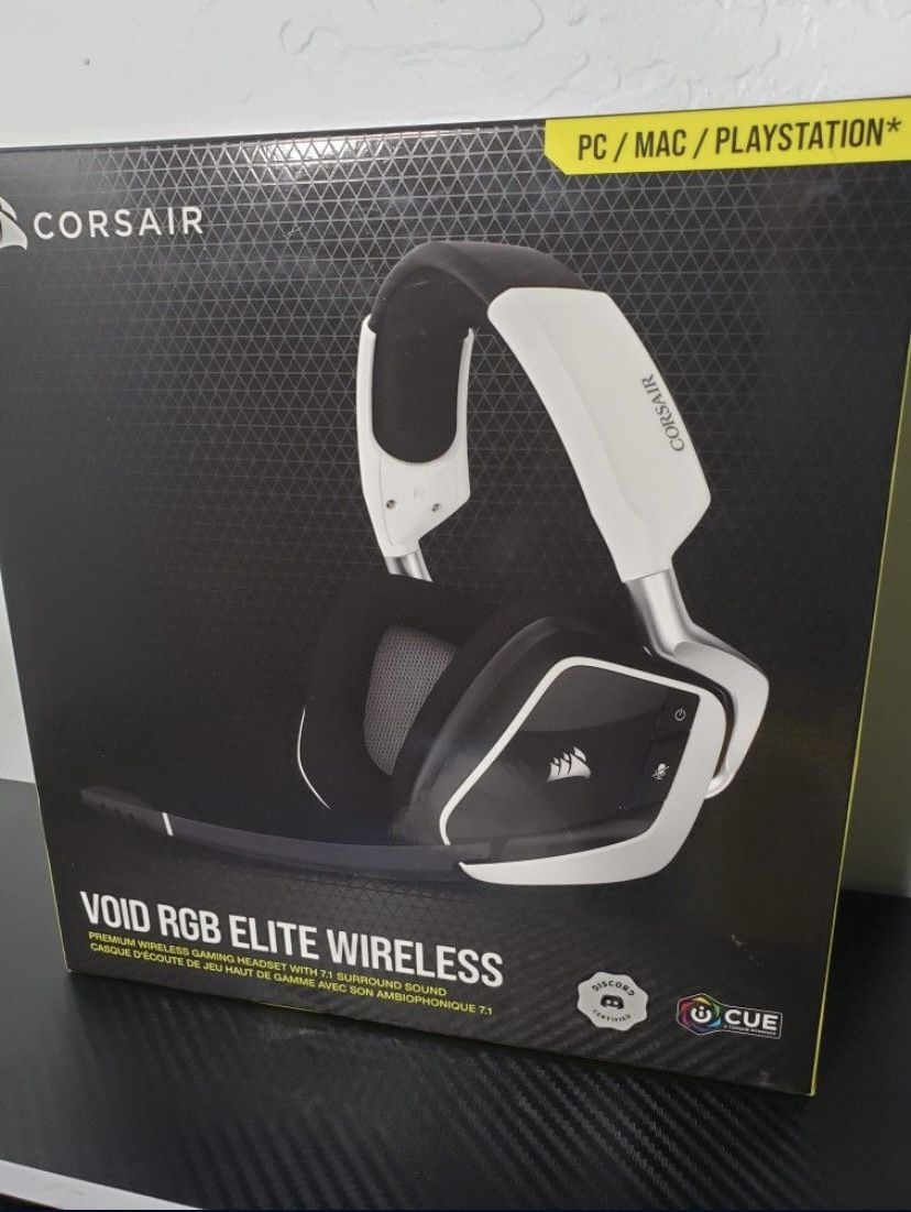 New CORSAIR VOID RGB ELITE Wireless Gaming Headset – 7.1 Surround Sound – Omni-Directional Microphone – Microfiber Mesh Earpads – Up to 40ft Range – i