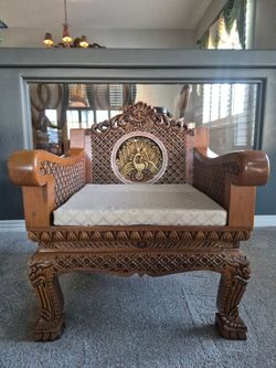Beautiful hand-carved wooden furniture