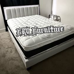 New Queen Bed Frame With Mattress 