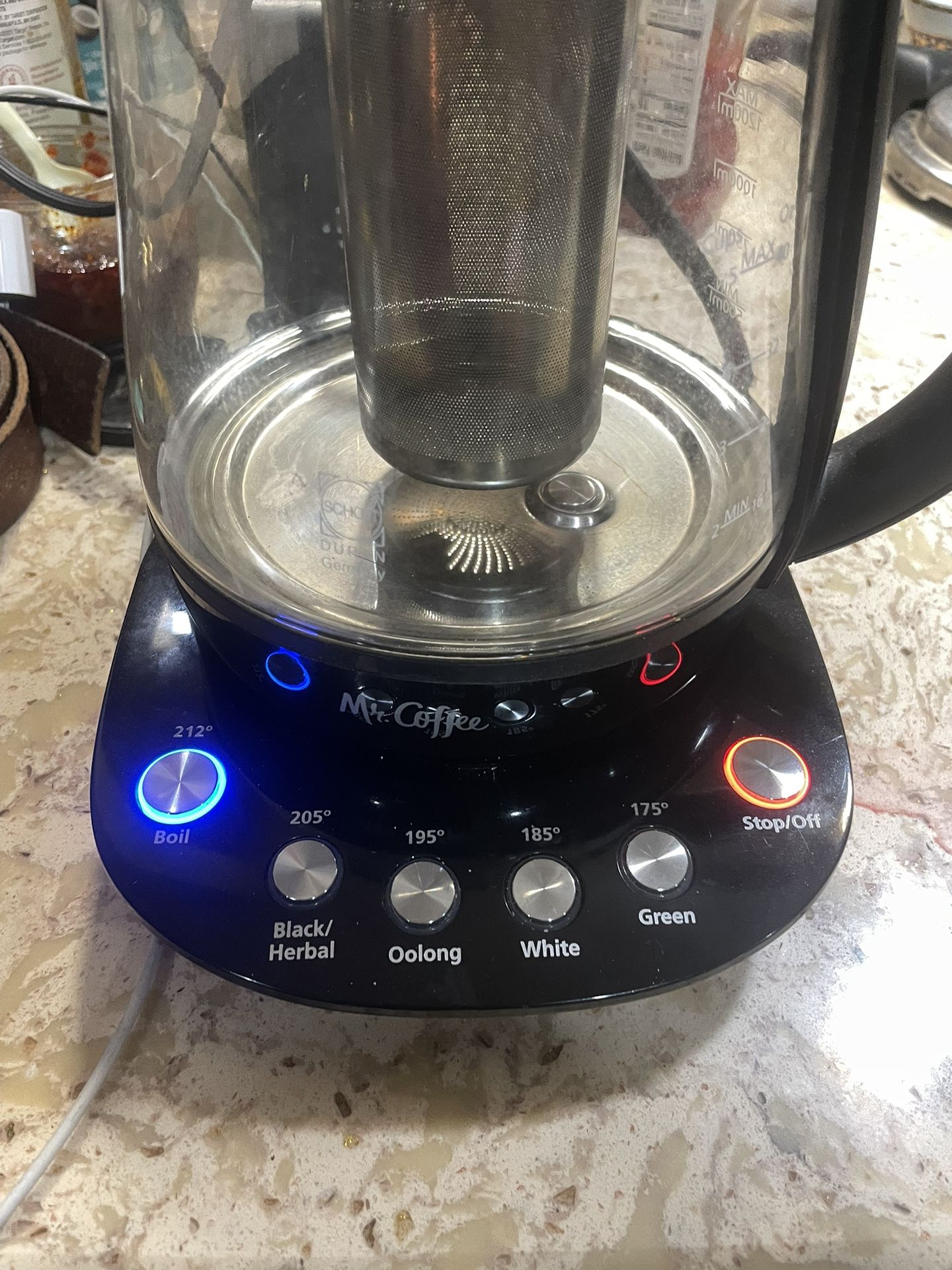 Mr. Coffee 1.2 L Hot Tea Maker and Kettle with Precise Steeping Technology Black