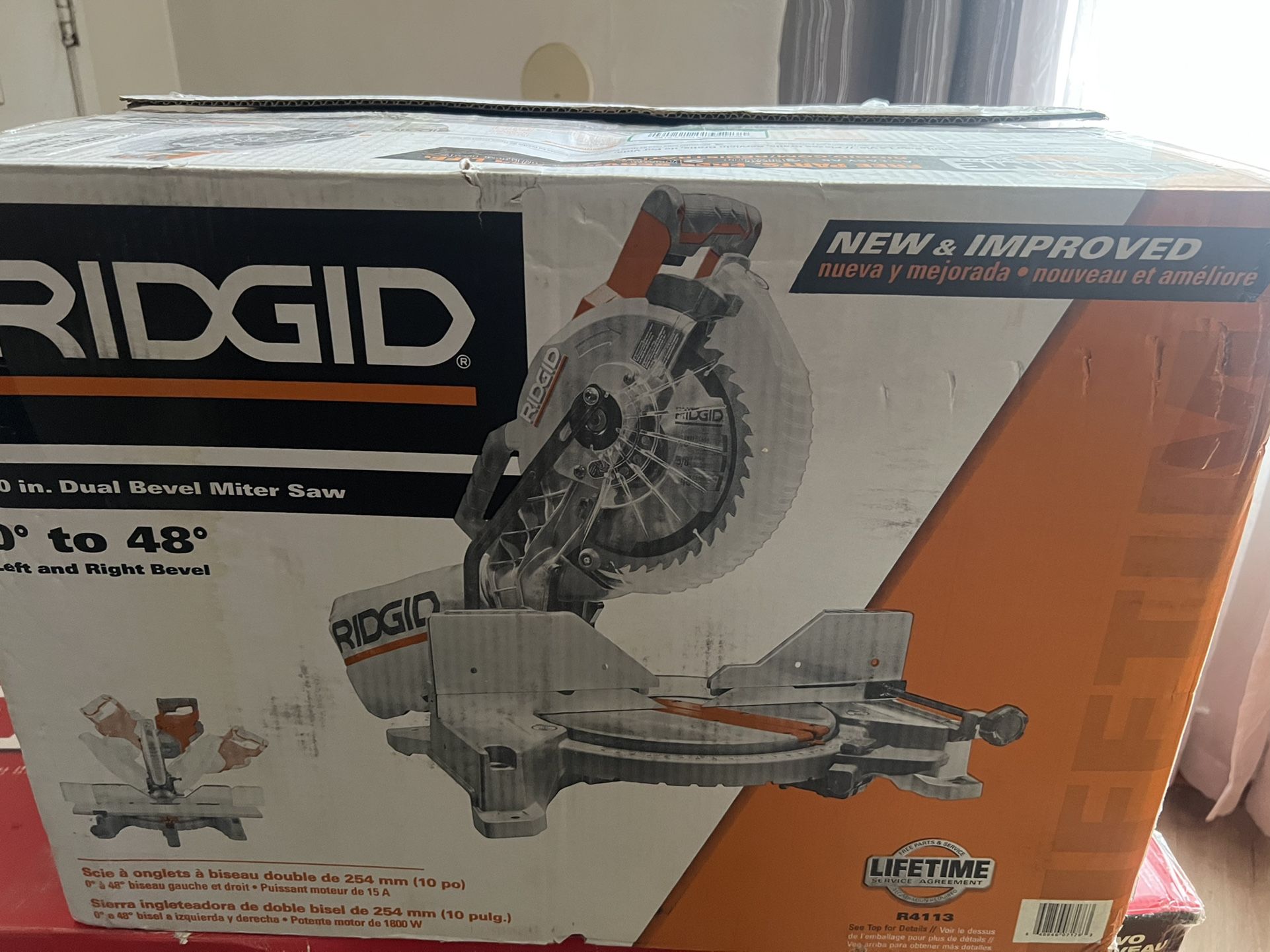 RIDGID 15 Amp 10 in. Corded Dual Bevel Miter Saw with LED Cut Line Indicator