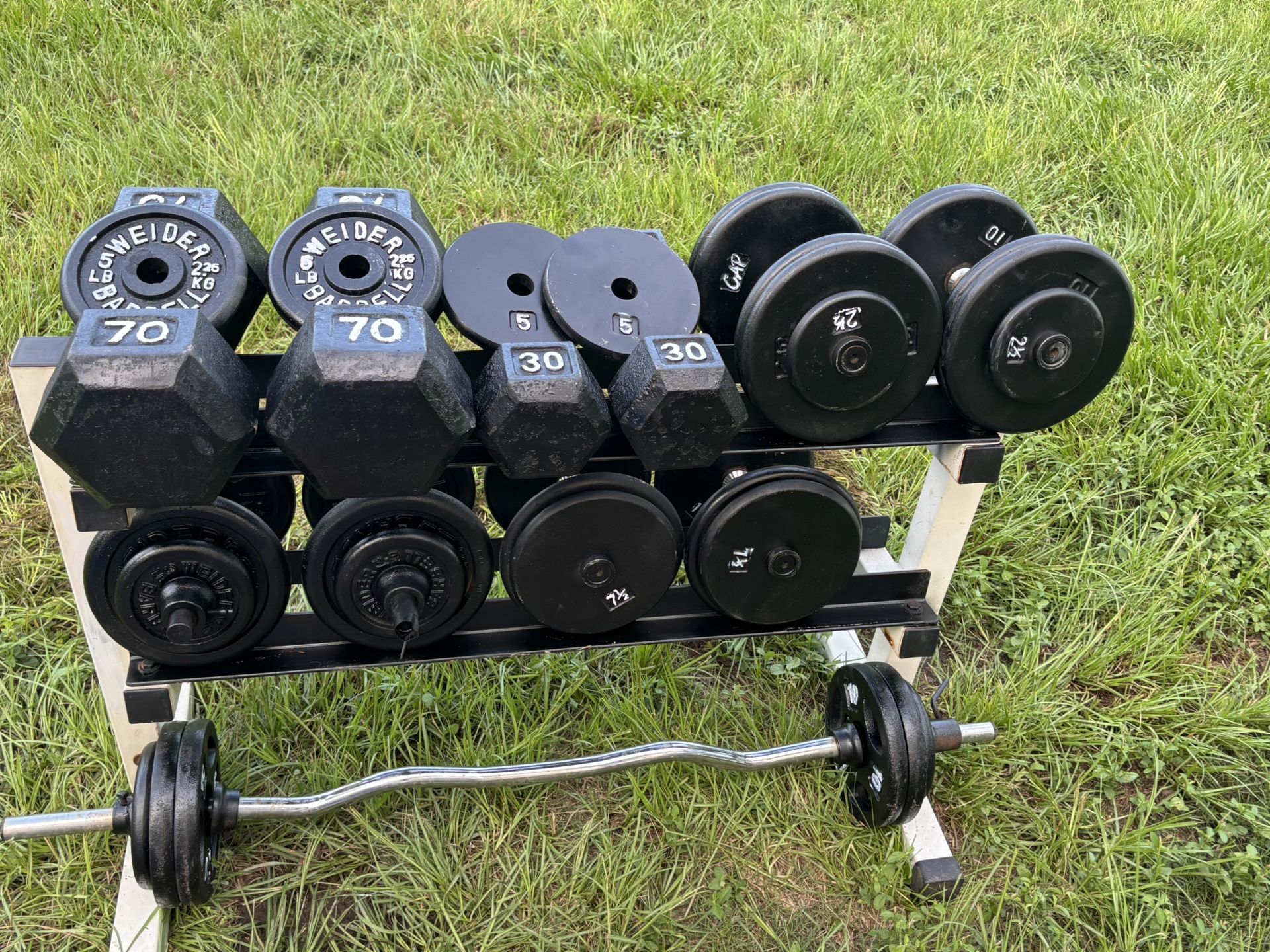 Dumbbell & EZ Curl Barbell Set
