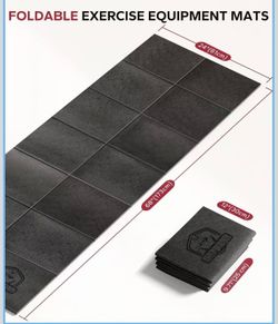 Treadmill Mat, 55"x24"/68"x24"/79"x35.5" Non-Slip Foldable Exercise Equipment Mat for Walking Pad, Weight Bench, Noise Reducing Shock Absorbing Floor 