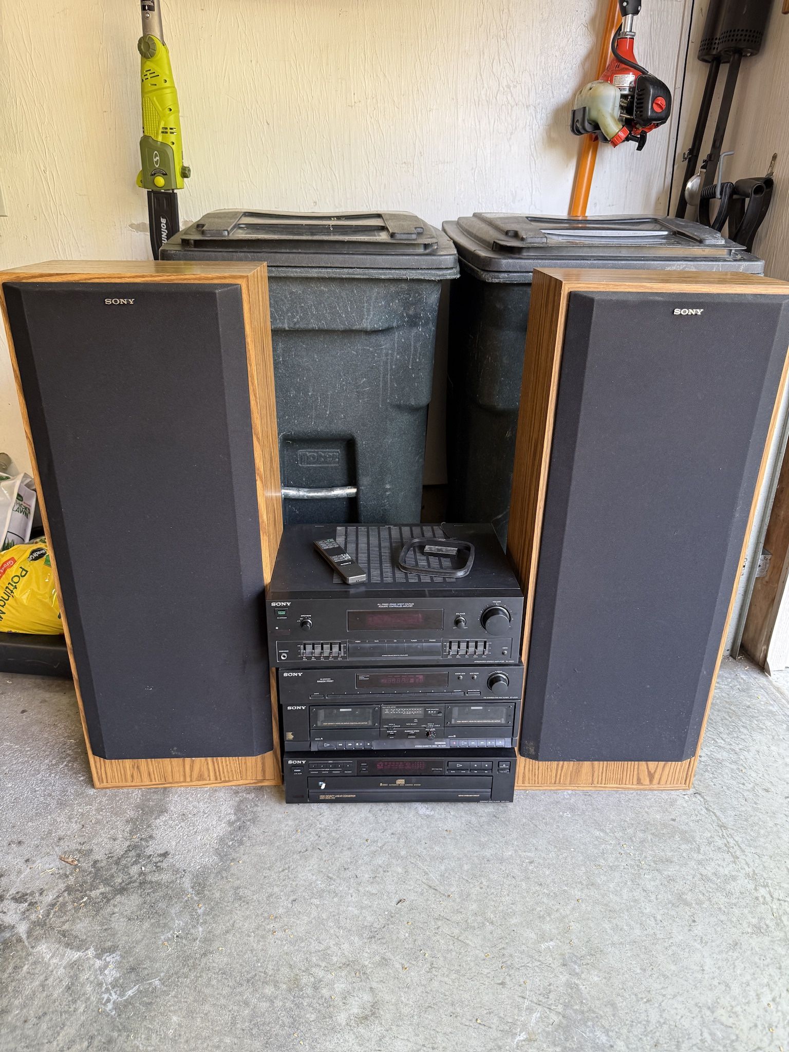 Sony Audio Set with Receiver, Cassette, CD Turntable, Speakers, Remote, Etc!