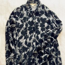 Express Burnout Velvet Button-Down Top